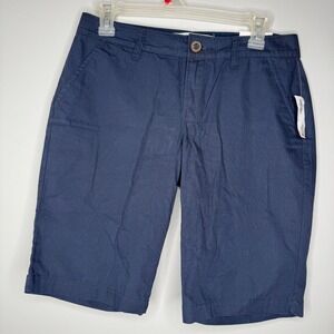 NWT Old Navy Women's Size 0 Bermuda Stretch High Rise Shorts 1" Inseam Navy Blue